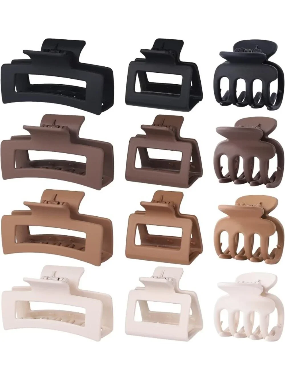 12 Pcs Hair Claw Clips Set for Women & Girls - Stylish Hair Accessories, 3